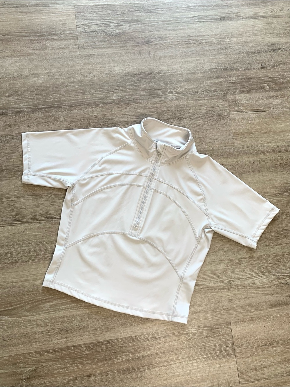 ZHENWEI Cropped Half-Zip Workout Jacket Women's Small Light Gray
